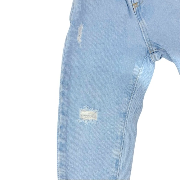 064 ZARA 2-3 Year Old Girls Blue Paperbag Distressed Jeans - Picture 4 of 4